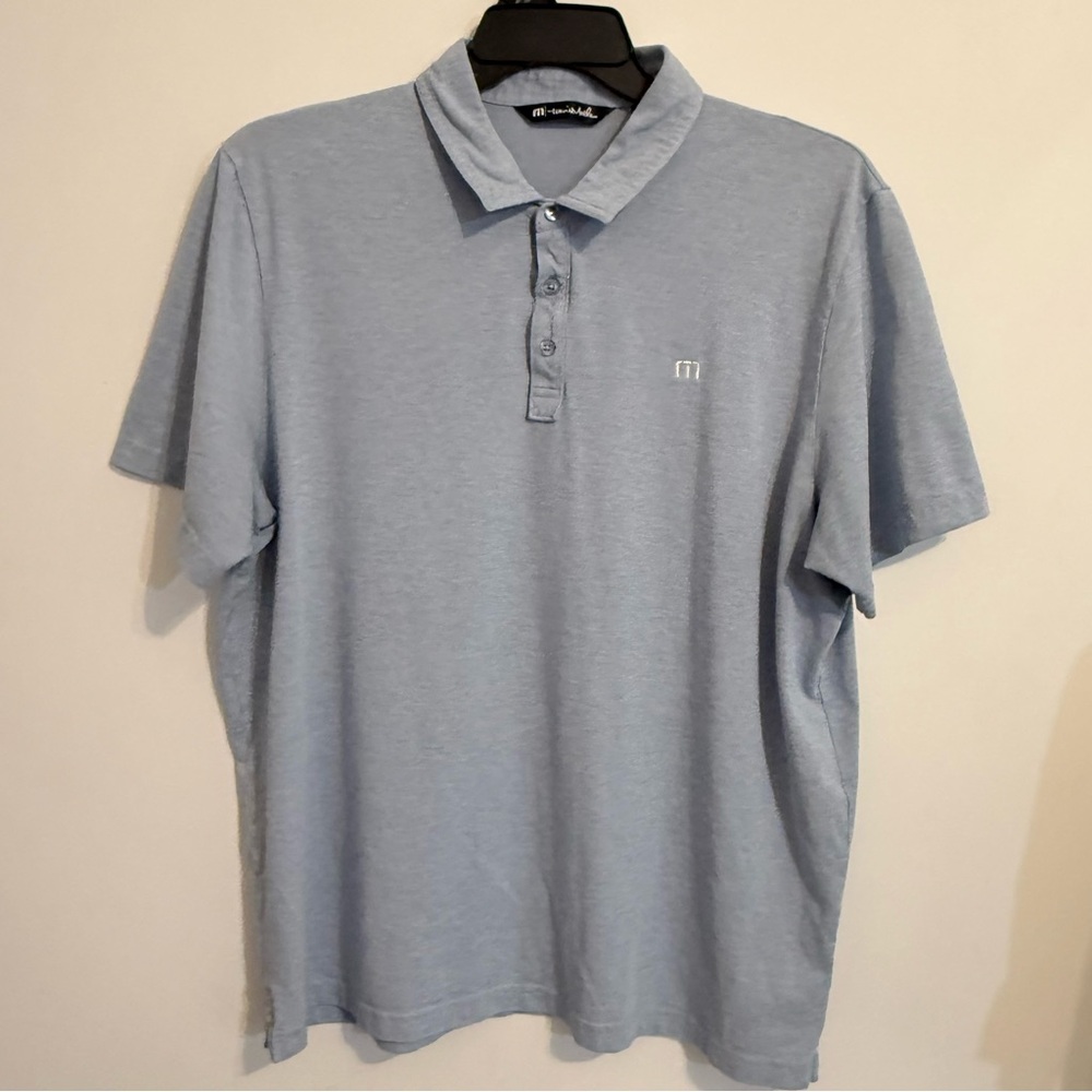 TravisMathew Polo Men’s XXL Pima Cotton Blend Golf Shirt Slate Blue 1MM211